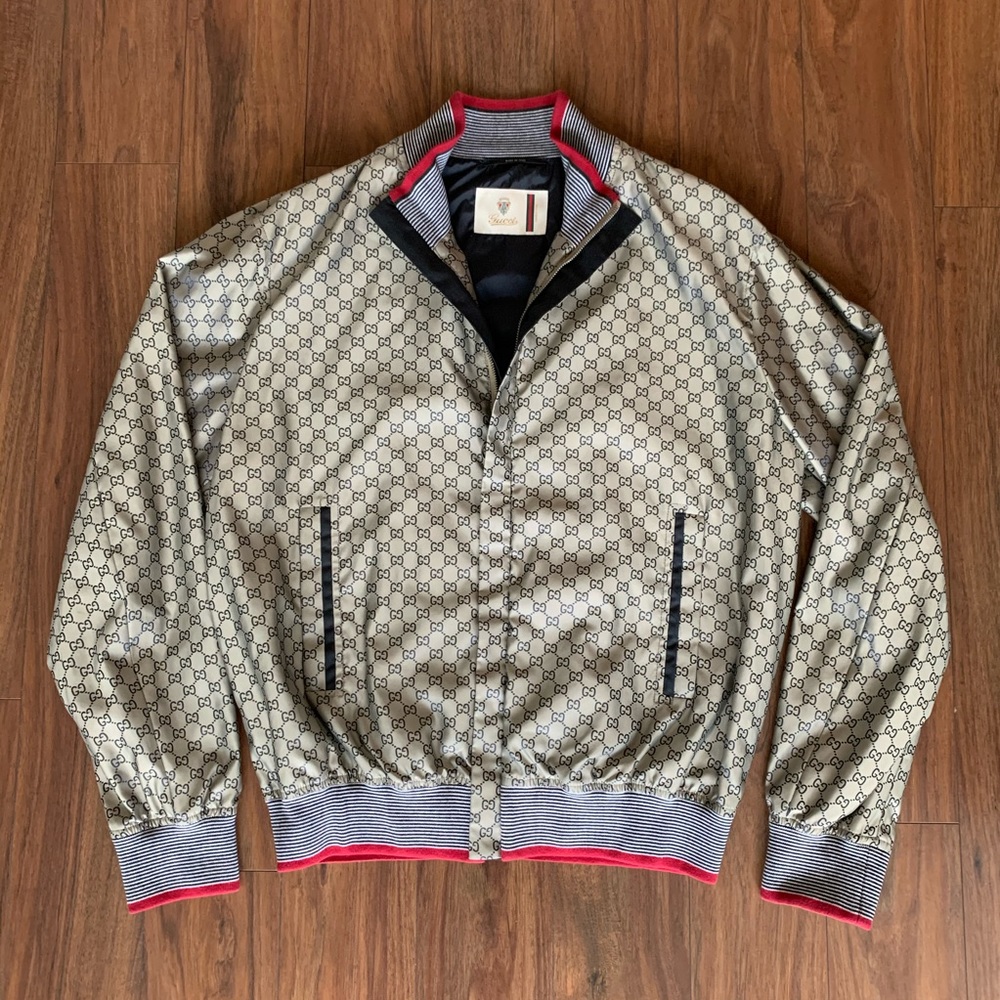 Gucci Vintage Nylon GG Canvas ZIP Up Jacket